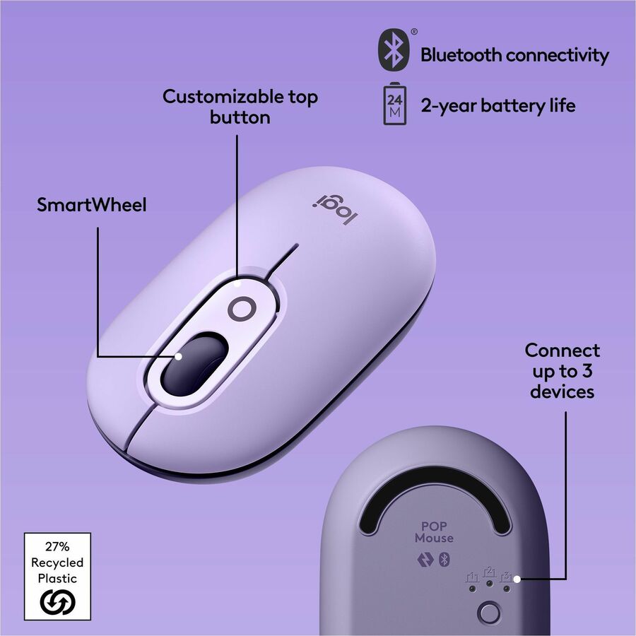 Logitech 910-006624 POP Mouse, Wireless Mouse - Scroll Wheel