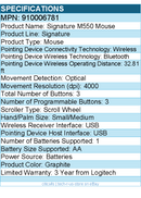 Logitech 910006781 Signature M550 Wireless Mouse - Optical -Bluetooth - 4000 dpi
