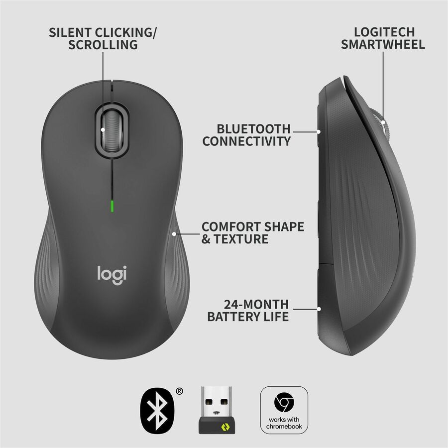 Logitech 910006781 Signature M550 Wireless Mouse - Optical -Bluetooth - 4000 dpi