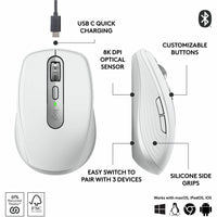 Logitech 910006926 MX Anywhere 3S Compact Wireless Mouse - Pale Gray