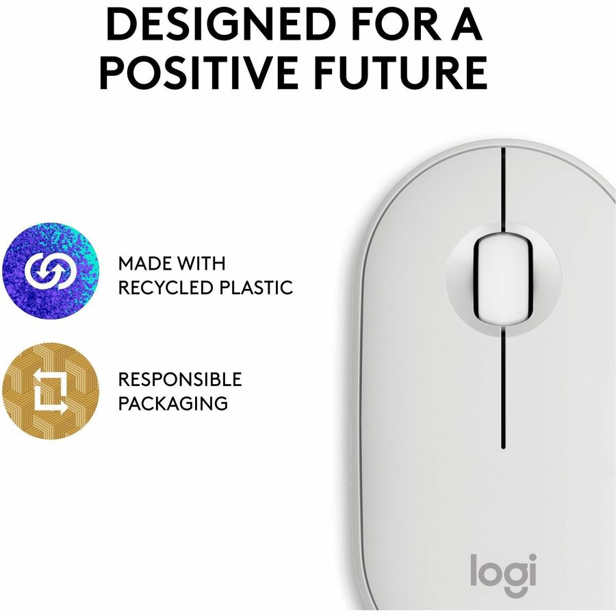 Logitech 910007022 Pebble Mouse 2 M350s Slim Bluetooth Wireless Mouse