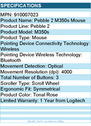 Logitech 910007023 M350s Pebble Mouse 2 (Tonal Rose) - Wireless - Optical