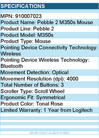 Logitech 910007023 M350s Pebble Mouse 2 (Tonal Rose) - Wireless - Optical