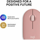 Logitech 910007023 M350s Pebble Mouse 2 (Tonal Rose) - Wireless - Optical