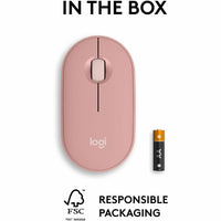 Logitech 910007023 M350s Pebble Mouse 2 (Tonal Rose) - Wireless - Optical