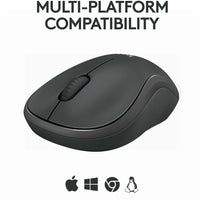 Logitech 910007113 M240 Silent Bluetooth Mouse (Graphite) - Wireless - Optical