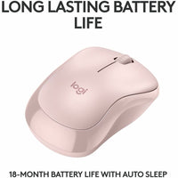 Logitech 910-007117 M240 Silent Bluetooth Mouse (Rose) - Wireless - Bluetooth