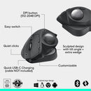 Logitech 910-007247 MX Ergo S Plus Advanced Wireless Trackball Mouse
