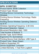 Logitech 910007283 M340 Wireless Mouse Collection (Sheer Dream) - Quiet Clicks