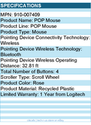 Logitech 910-007409 POP Mouse, Compact and Portable Wireless Bluetooth Mouse