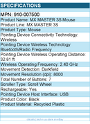 Logitech 910-007500 MX Master 3S - Performance Wireless Mouse - Black