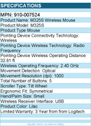 Logitech 910-007524 M325S Wireless Mouse - Optical - 1000 dpi