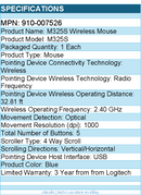 Logitech 910-007526 M325S Wireless Mouse - Optical - USB - 1000 dpi