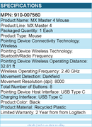 Logitech 910-007560 MX Master 4, Ergonomic Wireless Mouse - Black
