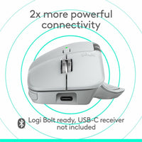 Logitech 910-007574 MX Master 4 for Mac, Ergonomic Bluetooth Mouse -White silver