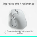 Logitech 910-007574 MX Master 4 for Mac, Ergonomic Bluetooth Mouse -White silver