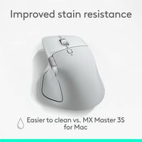 Logitech 910-007574 MX Master 4 for Mac, Ergonomic Bluetooth Mouse -White silver