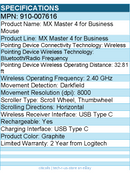 Logitech 910-007616 MX Master 4 for Business, Wireless Mouse with Quiet Clicks