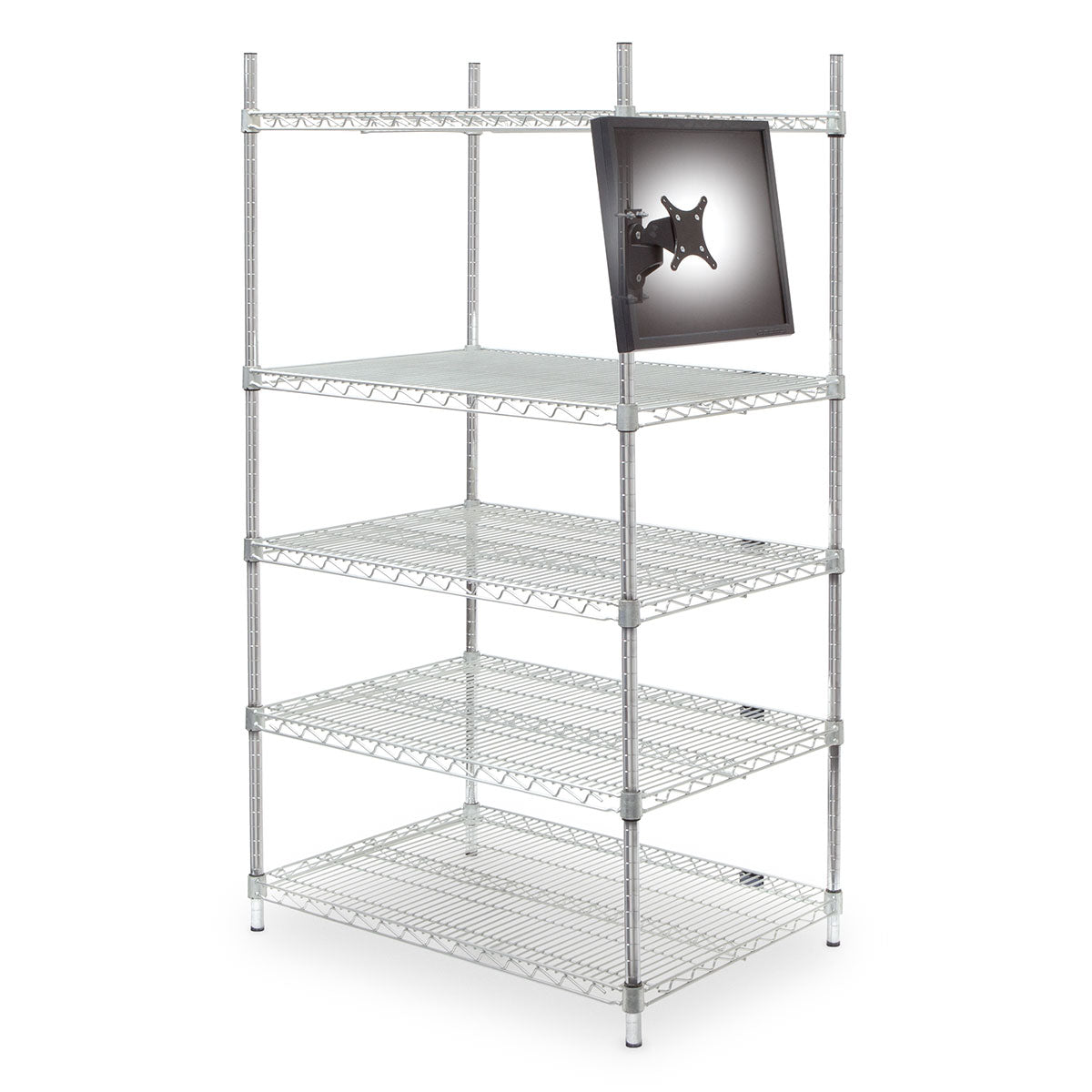 HAT Design Works 9110-8460-104 Wire Shelving Monitor Mount, low profile
