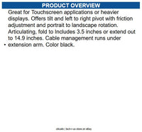 HAT Design Works 9110-HD-8.5-4-104 Articl Wall Mount w/HD Tilter extn 14.9in