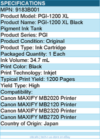 Canon 9183B001 PGI-1200 XL Original Ink Cartridge - Inkjet - High Yield