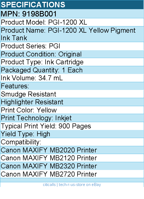 Canon 9198B001 PGI-1200 XL Original Ink Cartridge - Inkjet - High Yield