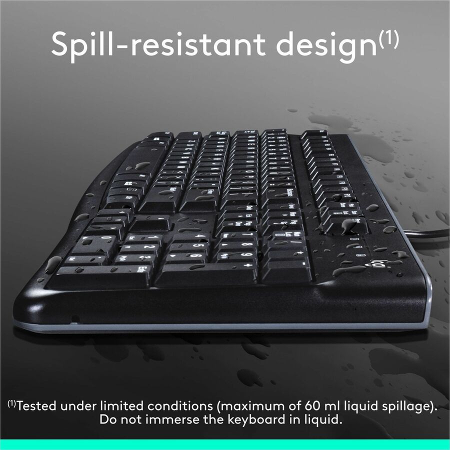 Logitech 920-002478 K120 Plug-and-Play USB Keyboard - Black