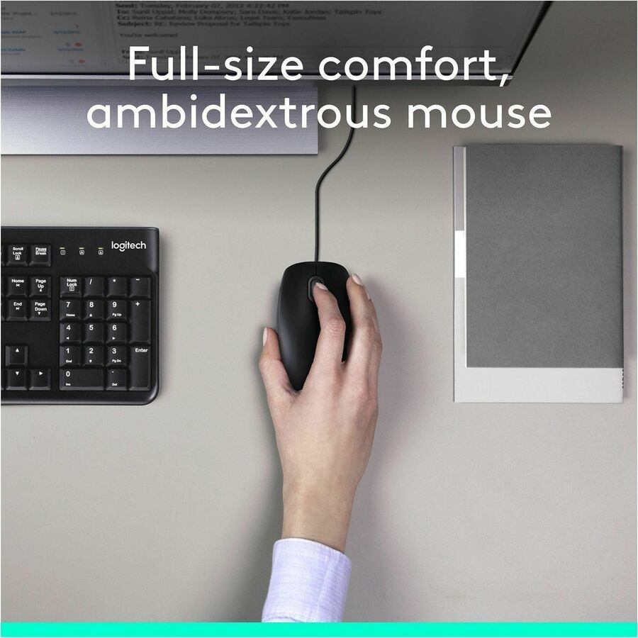 Logitech 920-002565 Keyboard & Mouse Desktop Mk120 Wired USB Retail