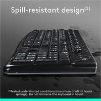 Logitech 920-002565 Keyboard & Mouse Desktop Mk120 Wired USB Retail