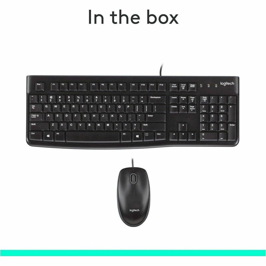 Logitech 920-002565 Keyboard & Mouse Desktop Mk120 Wired USB Retail