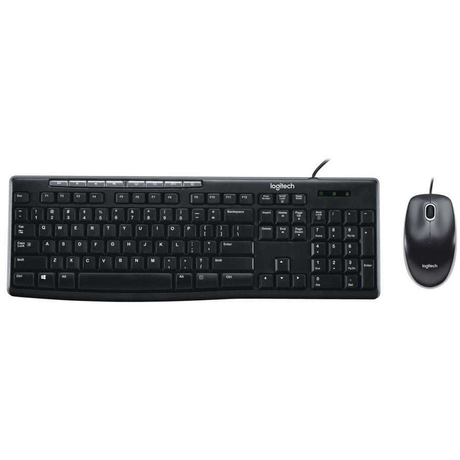Logitech 920-002714 Keyboard Mouse MEDIA COMBO MK200 USB Retail - Black