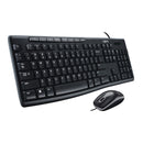 Logitech 920-002714 Keyboard Mouse MEDIA COMBO MK200 USB Retail - Black