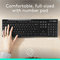 Logitech 920-003051 K270 Wireless Keyboard for Windows, 2.4 GHz Wireless