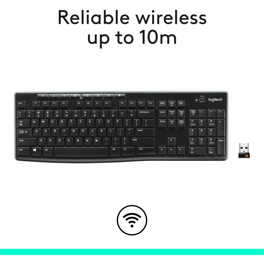 Logitech 920-003051 K270 Wireless Keyboard for Windows, 2.4 GHz Wireless