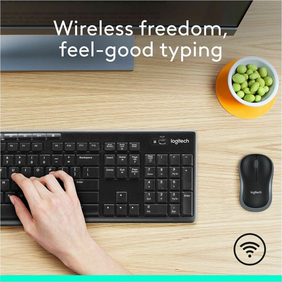 Logitech 920-004536 Keyboard Mouse Wireless Combo MK270 2.4GHz Black Retail