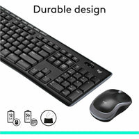 Logitech 920-004536 Keyboard Mouse Wireless Combo MK270 2.4GHz Black Retail
