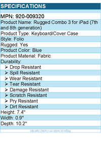 Logitech 920-009320 Rugged Combo 3 iPad Keyboard Case with Smart Connector