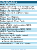 Logitech 920-009952 Folio Touch Keyboard/Cover Case for iPad Air  4th & 5th gen.