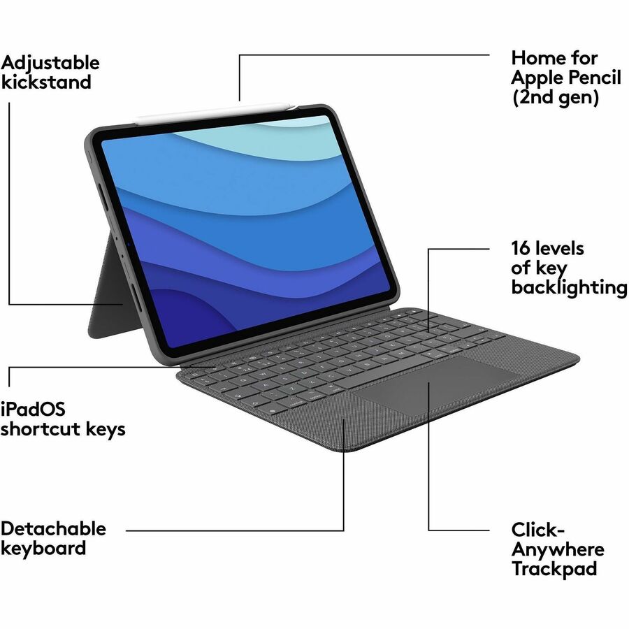 Logitech 920-010095 Combo Touch Keyboard/Cover Case for 11" Apple iPad Pro
