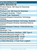 Logitech 920-010116 MX Keys Wireless Illuminated Keyboard - Graphite
