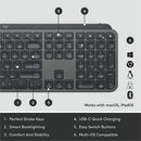 Logitech 920-010116 MX Keys Wireless Illuminated Keyboard - Graphite