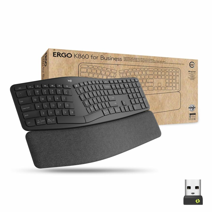 Logitech 920-010175 Ergo K860 Split Wireless Keyboard - Bluetooth - Graphite