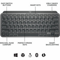 Logitech 920-010594 MX Keys Mini Wireless Illuminated Keyboard - Graphite