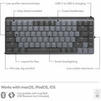 Logitech 920-010831 MX Mechanical Mini for Mac Wireless Illuminated Keyboard