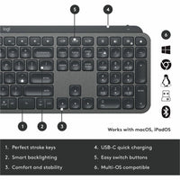 Logitech 920-010923 MX Keys Combo for Business Keyboard & Mouse - Wireless
