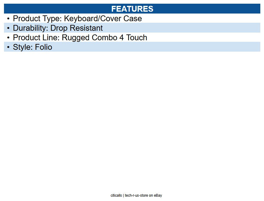 Logitech 920-011130 Rugged Combo 4 Touch Rugged Keyboard/Cover Case (Folio)
