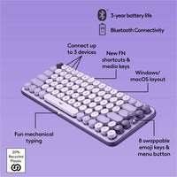 Logitech 920-011233 POP Keys Mechanical Wireless Keyboard - Cosmos