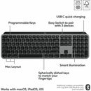 Logitech 920-011621 MX Keys S for Mac, Wireless Keyboard - Space Gray