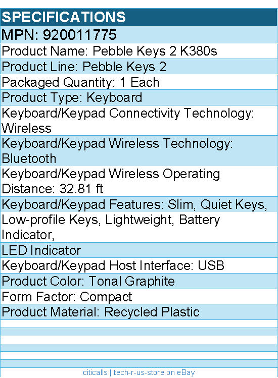 Logitech 920-011775 K380s Pebble Keys 2 Keyboard (Tonal Graphite)