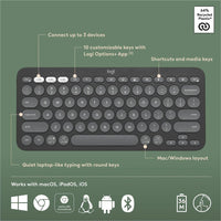 Logitech 920-011775 K380s Pebble Keys 2 Keyboard (Tonal Graphite)